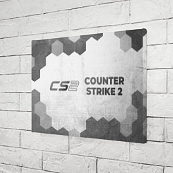 Холст прямоугольный Counter Strike 2 - white gradient по-горизонтали, цвет: 3D-принт — фото 2