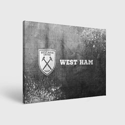 Холст прямоугольный West Ham - grey gradient по-горизонтали, цвет: 3D-принт