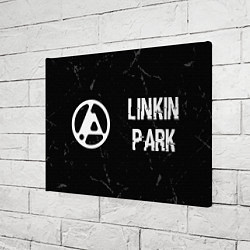 Холст прямоугольный Linkin Park 2024 glitch на темном фоне по-горизонт, цвет: 3D-принт — фото 2