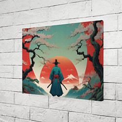 Холст прямоугольный Яркий самурай на закате, цвет: 3D-принт — фото 2