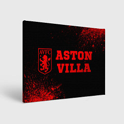 Холст прямоугольный Aston Villa - red gradient по-горизонтали, цвет: 3D-принт