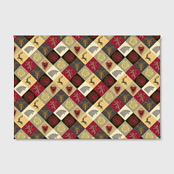 Холст прямоугольный Лого домов Игра престолов паттерн, цвет: 3D-принт — фото 2