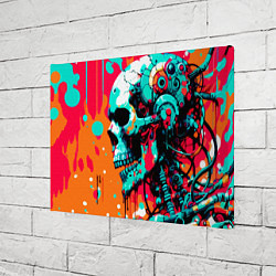 Холст прямоугольный Cyber skull sketch - ai art fantasy, цвет: 3D-принт — фото 2