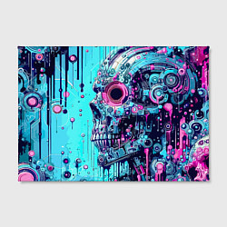 Холст прямоугольный Cyber skull - blots sketch, цвет: 3D-принт — фото 2