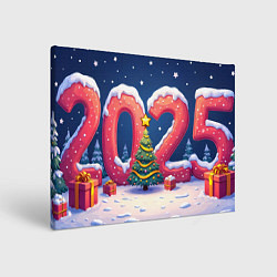 Холст прямоугольный Елка 2025, цвет: 3D-принт