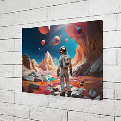 Холст прямоугольный Космонавт на розовой планете, цвет: 3D-принт — фото 2