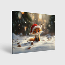 Холст прямоугольный Маленькая новогодняя лисичка, цвет: 3D-принт