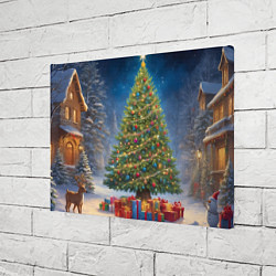 Холст прямоугольный Рождественская елка с подарками, цвет: 3D-принт — фото 2