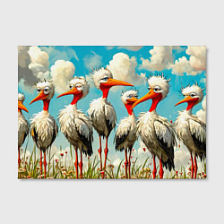Холст прямоугольный Очень странные аисты, цвет: 3D-принт — фото 2
