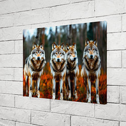 Холст прямоугольный Волки в осеннем лесу, цвет: 3D-принт — фото 2