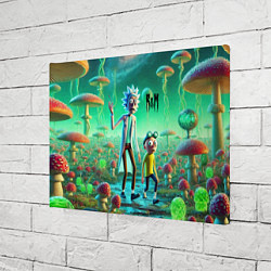 Холст прямоугольный Рик и Морти изучают планету мухоморов - нейроарт ф, цвет: 3D-принт — фото 2