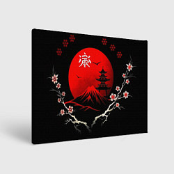 Холст прямоугольный Japan red black nature, цвет: 3D-принт