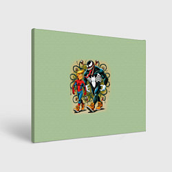 Холст прямоугольный Venom and Spider-Trump - meme, цвет: 3D-принт