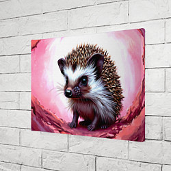 Холст прямоугольный Ежик в розовом свете, цвет: 3D-принт — фото 2