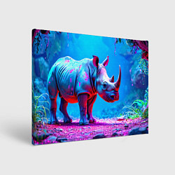 Холст прямоугольный Носорог в сказачном лесу, цвет: 3D-принт