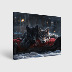 Холст прямоугольный Love wolfs, цвет: 3D-принт