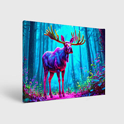 Холст прямоугольный Лось в сереневом свете, цвет: 3D-принт