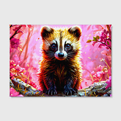 Холст прямоугольный Росомаха в розовом лесу, цвет: 3D-принт — фото 2