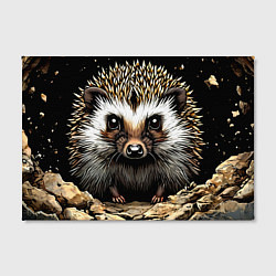Холст прямоугольный Ёжик на черном, цвет: 3D-принт — фото 2