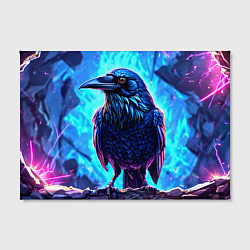Холст прямоугольный Ворон на синем фоне, цвет: 3D-принт — фото 2