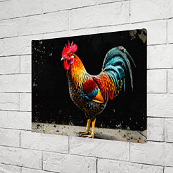 Холст прямоугольный Петух на черном, цвет: 3D-принт — фото 2