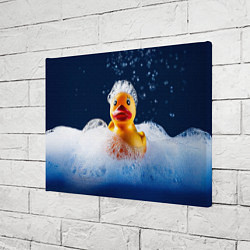 Холст прямоугольный Резиновая уточка в мыльной пене, цвет: 3D-принт — фото 2