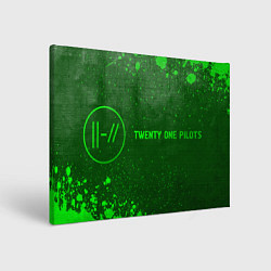 Картина прямоугольная Twenty One Pilots - green gradient по-горизонтали