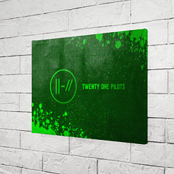 Холст прямоугольный Twenty One Pilots - green gradient по-горизонтали, цвет: 3D-принт — фото 2