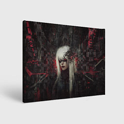 Холст прямоугольный Беловолосая девушка-киборг, цвет: 3D-принт