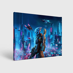 Холст прямоугольный Mass Effect - neon glow fantastic, цвет: 3D-принт