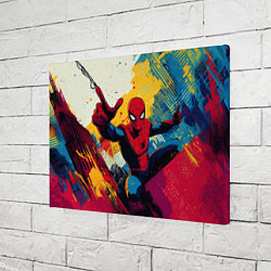 Холст прямоугольный Человек паук висит на паутине, цвет: 3D-принт — фото 2