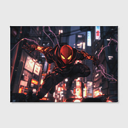 Холст прямоугольный Человек паук в черном, цвет: 3D-принт — фото 2