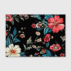 Холст прямоугольный Цветы старинный узор, цвет: 3D-принт — фото 2