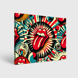 Холст прямоугольный Logo of the Rolling Stones - pop art, цвет: 3D-принт