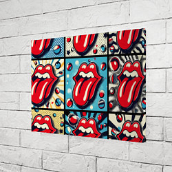 Холст прямоугольный Rolling Stones logo - pop art, цвет: 3D-принт — фото 2