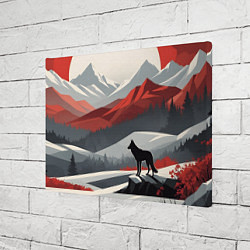 Холст прямоугольный Лиса и красные горы, цвет: 3D-принт — фото 2