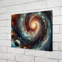 Холст прямоугольный Далёкая неоновая галактика - нейросеть, цвет: 3D-принт — фото 2