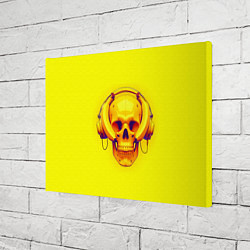 Холст прямоугольный Yellow bananas skull - cyberpunk, цвет: 3D-принт — фото 2