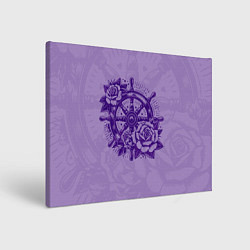 Холст прямоугольный Штурвал в розах, цвет: 3D-принт