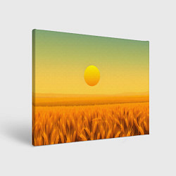 Холст прямоугольный Закат над пшеничным полем, цвет: 3D-принт
