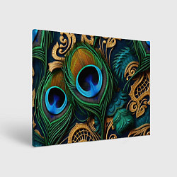 Холст прямоугольный Узоры и перья павлина, цвет: 3D-принт