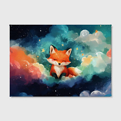 Холст прямоугольный Лисенок на облаках, цвет: 3D-принт — фото 2