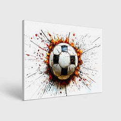 Холст прямоугольный Футбольный мяч на белом, цвет: 3D-принт