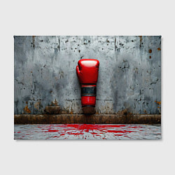 Холст прямоугольный Кикбоксеркие перчатки на сером, цвет: 3D-принт — фото 2