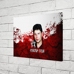 Холст прямоугольный Юрий Хой бело-красный фон, цвет: 3D-принт — фото 2