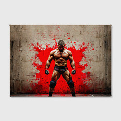 Холст прямоугольный Реслер на красном, цвет: 3D-принт — фото 2