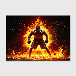 Холст прямоугольный Боксер в огне, цвет: 3D-принт — фото 2