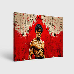 Холст прямоугольный Брюс Ли на красном, цвет: 3D-принт