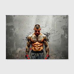 Холст прямоугольный Дастин Порье на сером, цвет: 3D-принт — фото 2