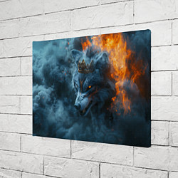 Холст прямоугольный Волк в короне в огне, цвет: 3D-принт — фото 2